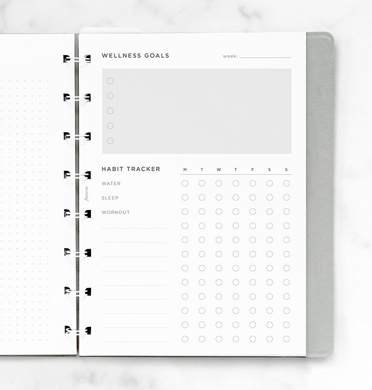Filofax Wellness Tracker Notebook Refill in A5 size
