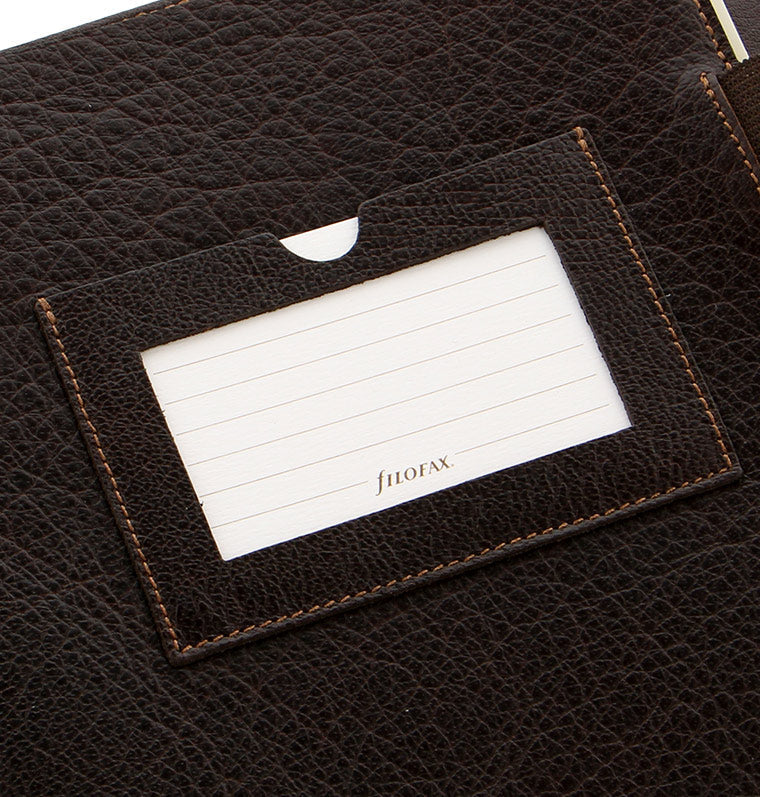 Heritage A5 Compact Organiser Brown, inside detail