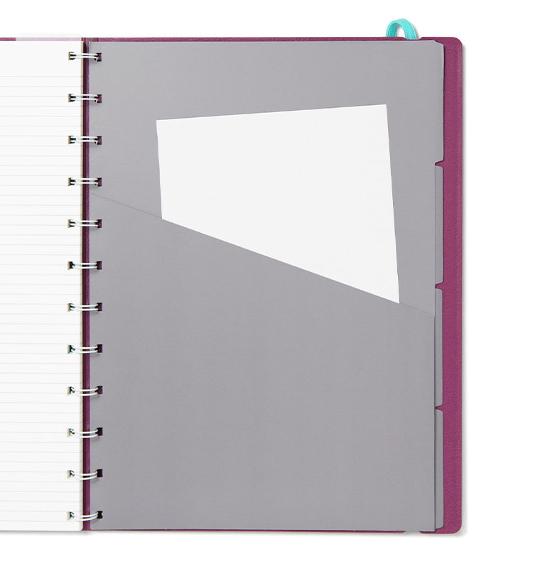 Filofax Contemporary A4 Refillable Notebook in Plum with divider pocket