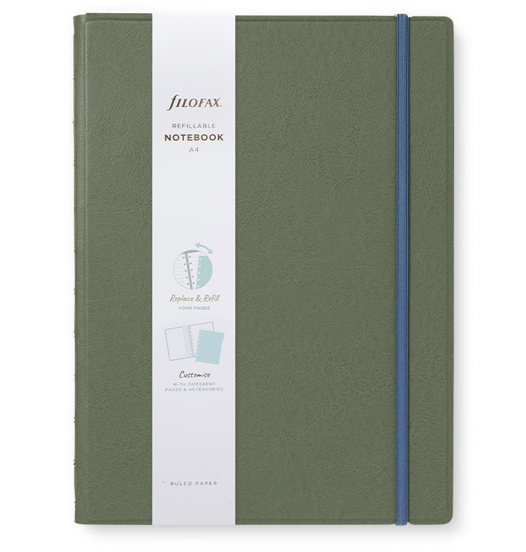 Filofax Contemporary A4 Refillable Notebook in Jade with packaging