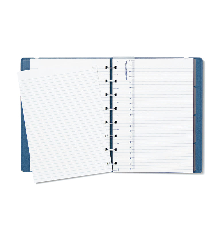 Filofax Contemporary A5 Refillable Notebook in Blue Steel with movable pages
