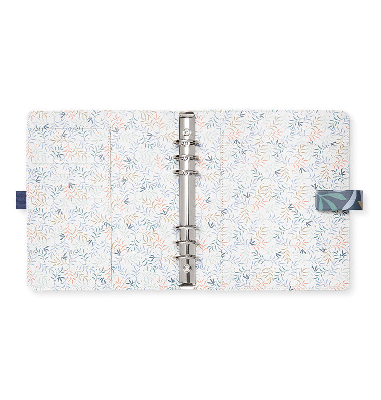 Filofax Botanical A5 Organiser in Blue with patterned inside 