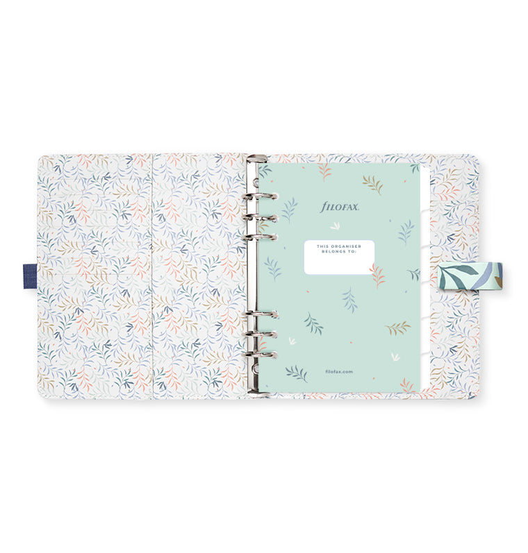 Filofax Botanical A5 Organiser with inside contents