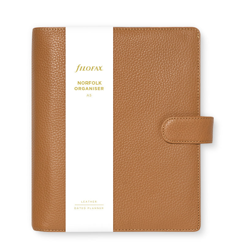 Filofax Norfolk A5 Leather Organiser in packaging