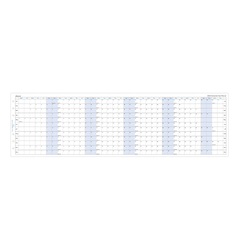 Horizontal Year Planner Personal Unfolded