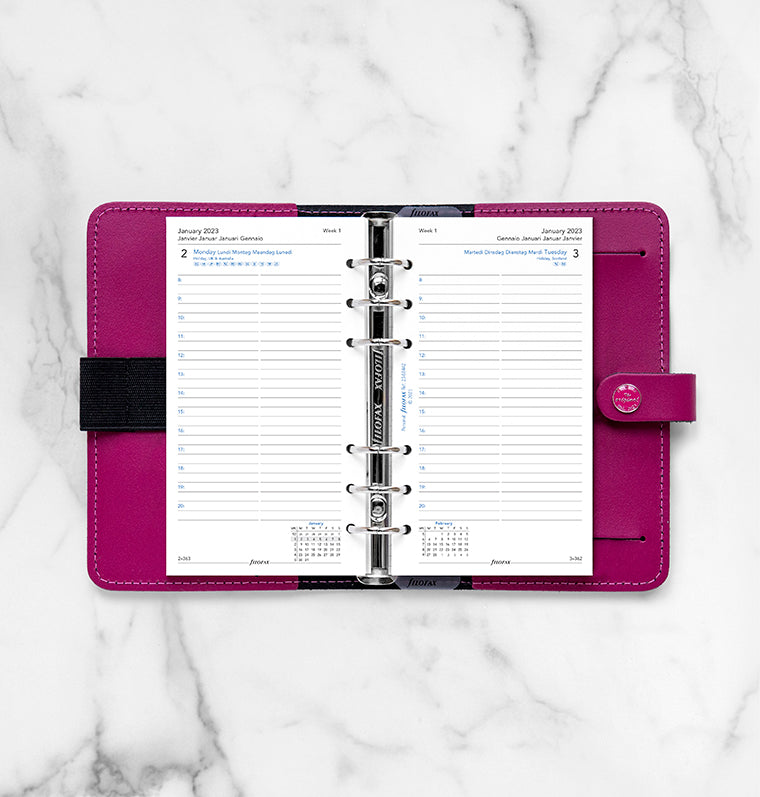 Filofax 2023 One Day On A Page Diary With Appointments Refill - Personal size - Multilanguage