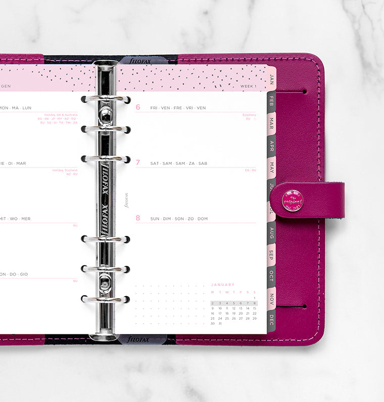 Filofax Confetti Week On Two Pages Diary - Personal 2023 Multilanguage