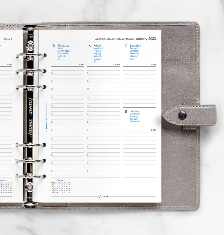 Filfoax Week On Two Pages Diary With Appointments - A5 2023 Multilanguage