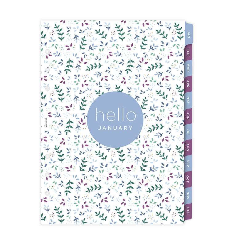 Garden Filofax A5 Week on Two Pages Diary Refill Pack Dividers - 2023 Mutilanguage