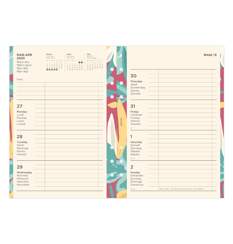 Floral Illustrated Diary Refill Pack - A5 2024 Multilanguage - Filofax