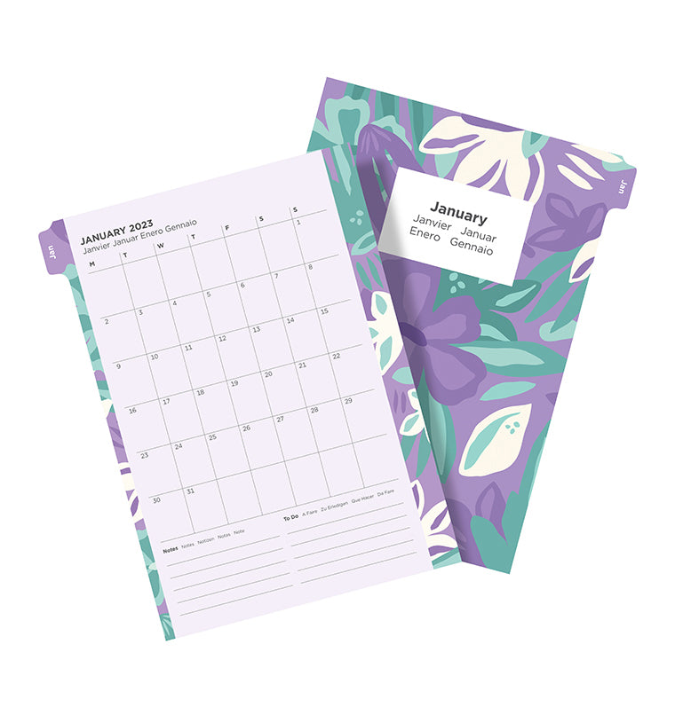 Floral Illustrated Diary Refill Pack - A5 2024 Multilanguage - Filofax
