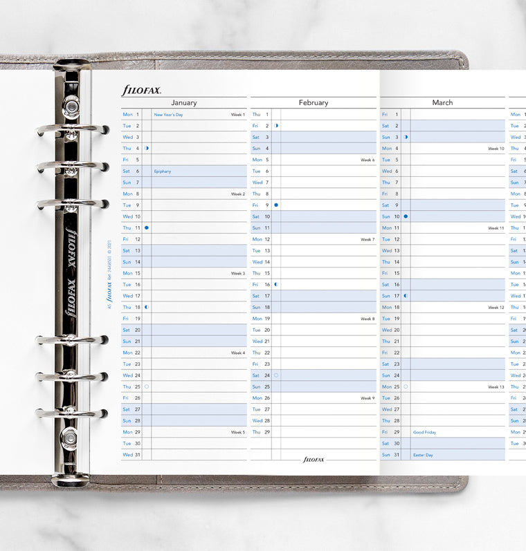 Filofax Vertical Year Planner - A5 2024 English