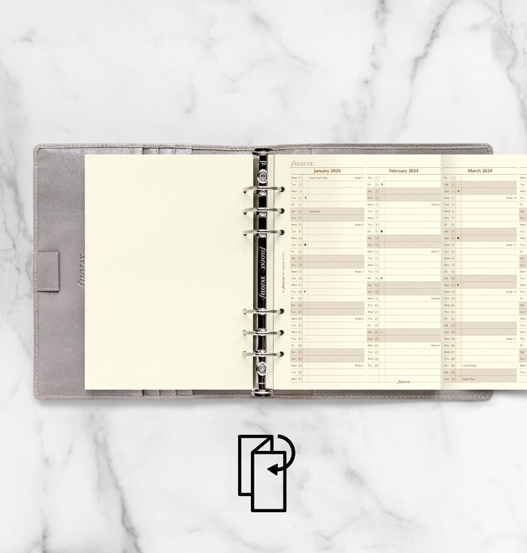 Filofax Vertical  2024 Year Planner Refill - A5 fold out planner