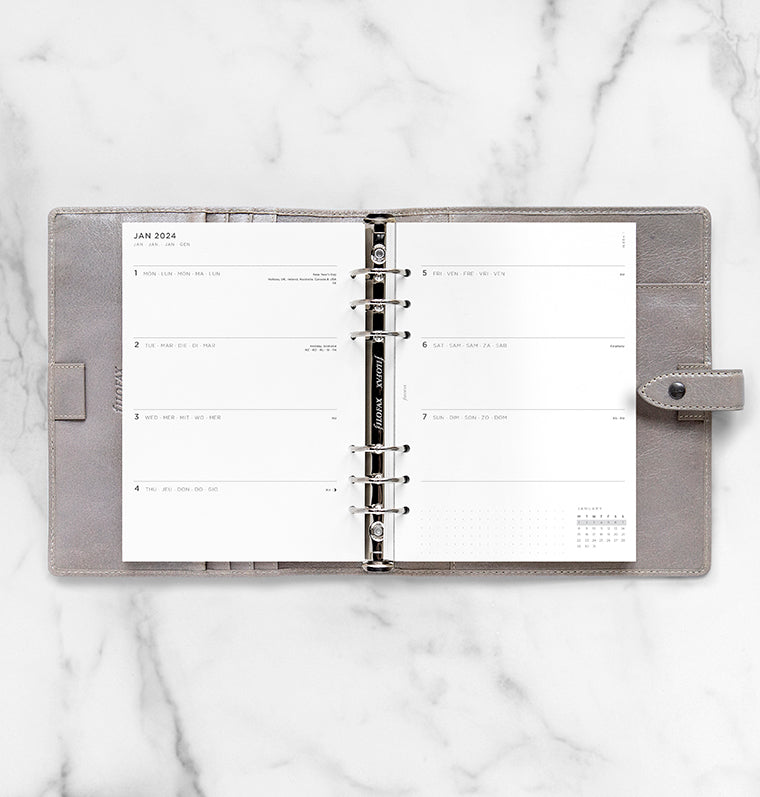 Minimal Week On Two Pages Diary - A5 2024 Multilanguage - Filofax
