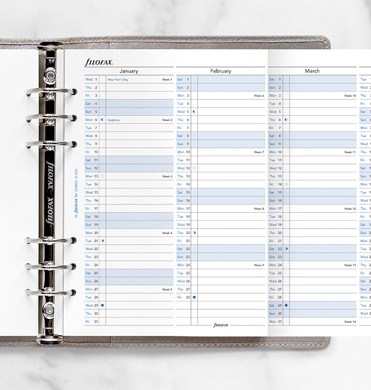 Vertical Year Planner - A5 2025 English - Filofax