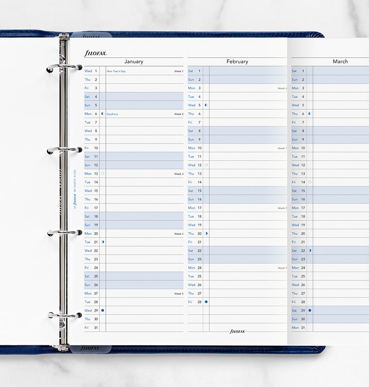 Vertical Year Planner - A4 2025 English - Filofax