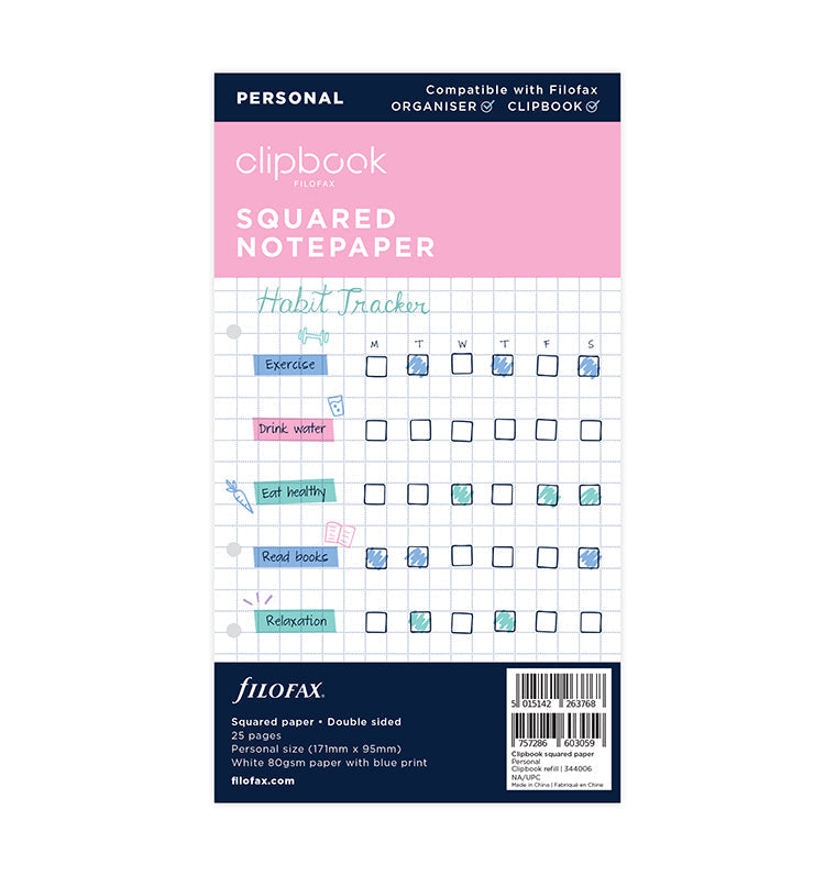 Clipbook Squared Notepaper Refill - Personal