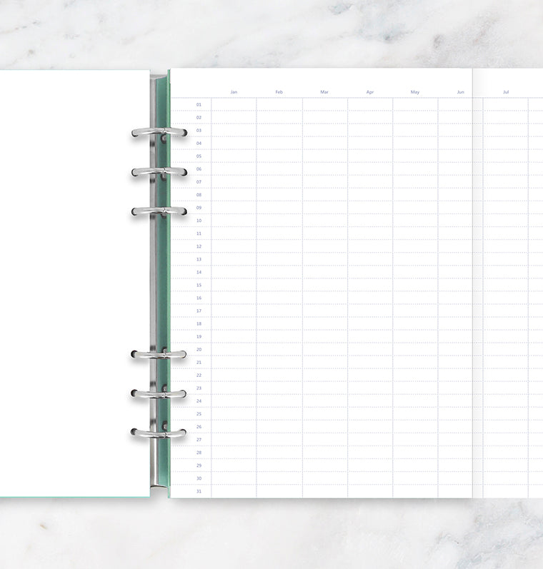 Clipbook Undated Year Planner Refill - A5