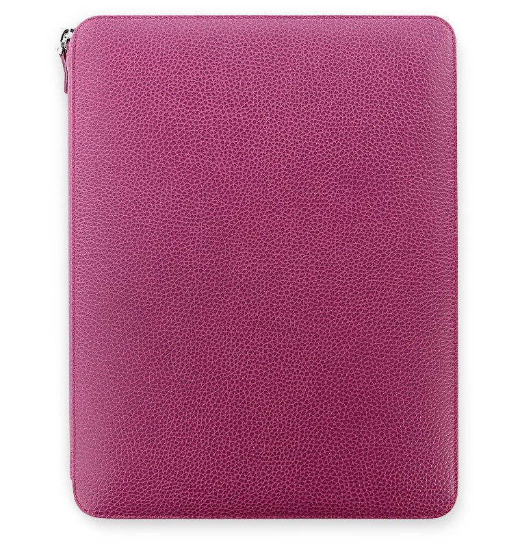 Filofax Finsbury A4 Zip Leather Folio in Raspberry pink