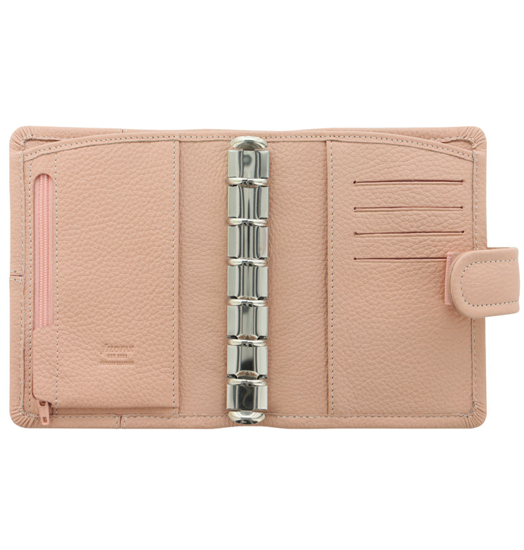 Classic Stitch Soft Pocket Organiser in Peach Leather
