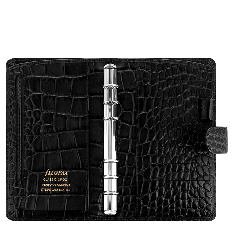 Classic Croc Personal Compact Organiser Open view
