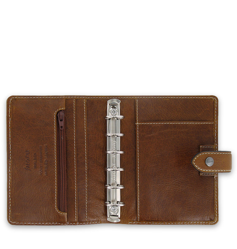 Filofax Leather Malden Pocket Organiser in Ochre - interior details